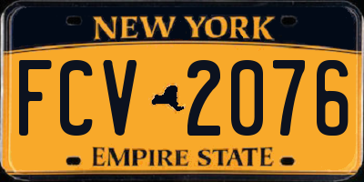 NY license plate FCV2076
