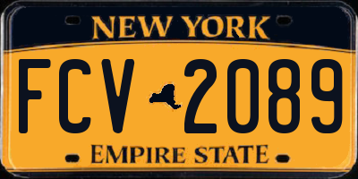 NY license plate FCV2089