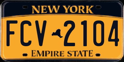 NY license plate FCV2104