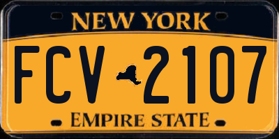 NY license plate FCV2107
