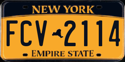 NY license plate FCV2114