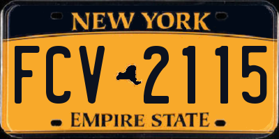 NY license plate FCV2115