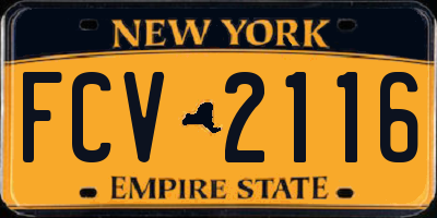 NY license plate FCV2116