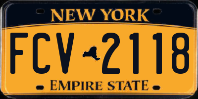 NY license plate FCV2118