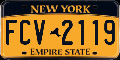 NY license plate FCV2119