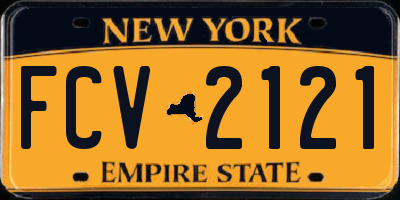 NY license plate FCV2121