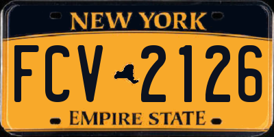 NY license plate FCV2126