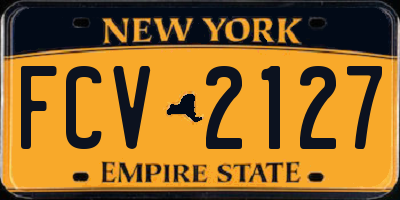 NY license plate FCV2127