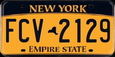NY license plate FCV2129
