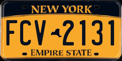 NY license plate FCV2131