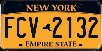 NY license plate FCV2132