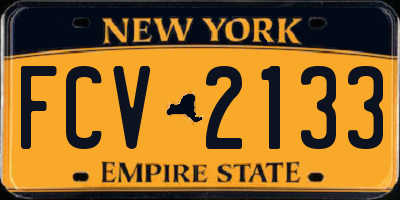 NY license plate FCV2133