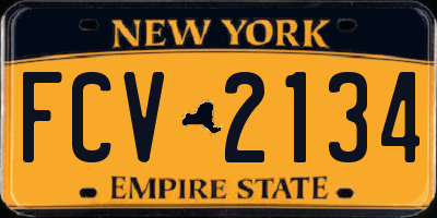 NY license plate FCV2134