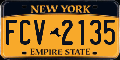 NY license plate FCV2135