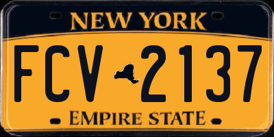 NY license plate FCV2137