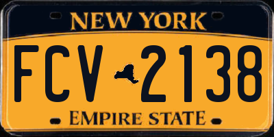 NY license plate FCV2138