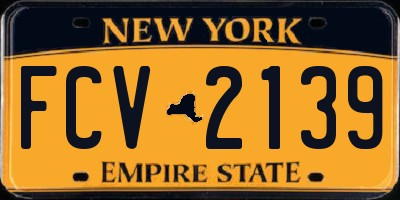 NY license plate FCV2139