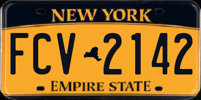 NY license plate FCV2142