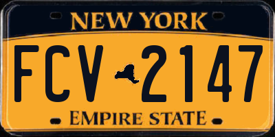 NY license plate FCV2147