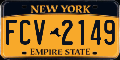 NY license plate FCV2149