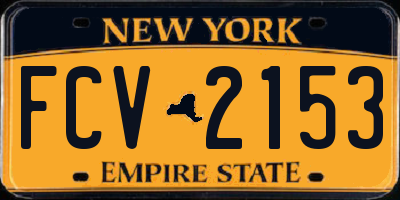 NY license plate FCV2153