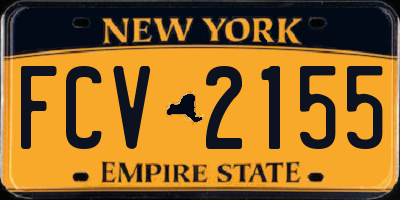 NY license plate FCV2155