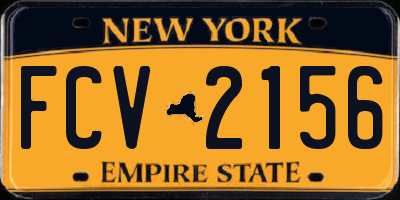 NY license plate FCV2156