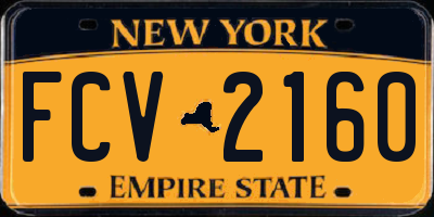 NY license plate FCV2160