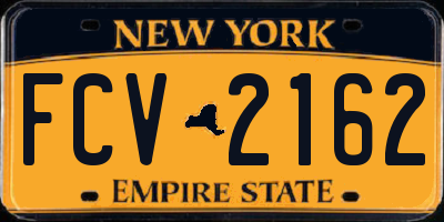 NY license plate FCV2162