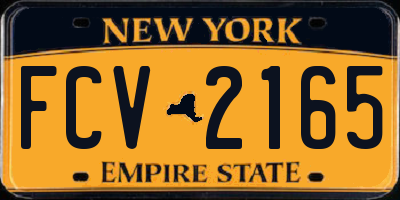 NY license plate FCV2165