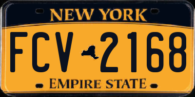NY license plate FCV2168