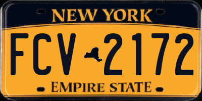 NY license plate FCV2172