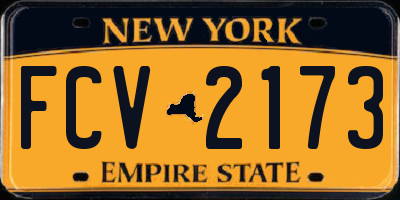 NY license plate FCV2173