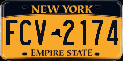 NY license plate FCV2174