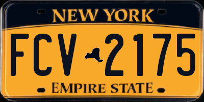 NY license plate FCV2175