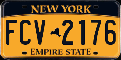 NY license plate FCV2176