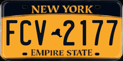 NY license plate FCV2177