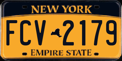 NY license plate FCV2179