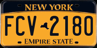 NY license plate FCV2180