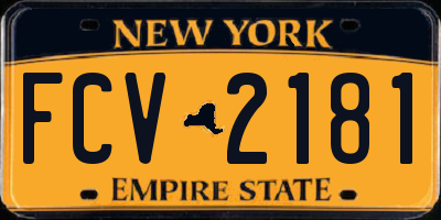 NY license plate FCV2181