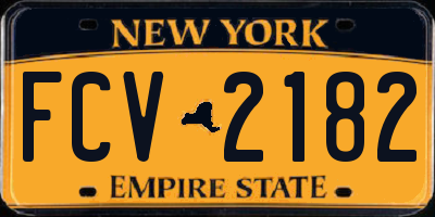 NY license plate FCV2182