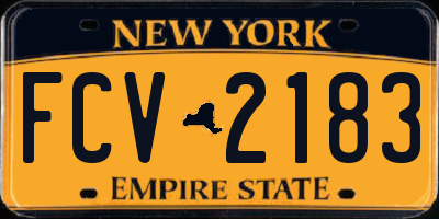 NY license plate FCV2183