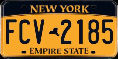 NY license plate FCV2185