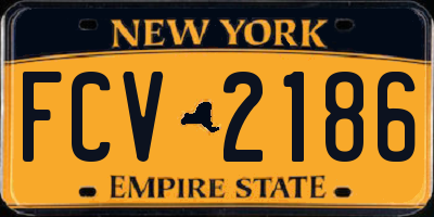 NY license plate FCV2186