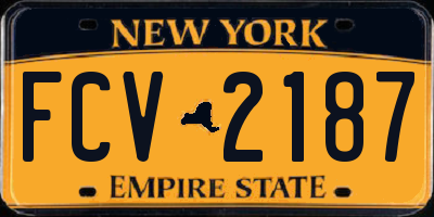 NY license plate FCV2187