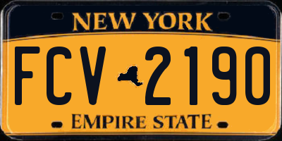 NY license plate FCV2190