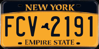 NY license plate FCV2191