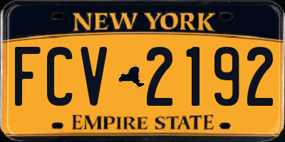 NY license plate FCV2192