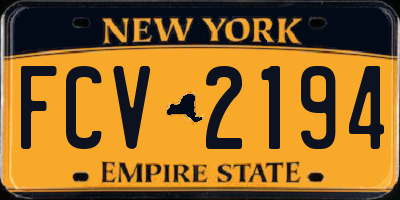NY license plate FCV2194