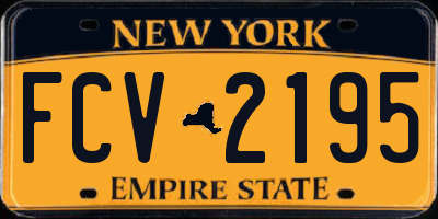NY license plate FCV2195